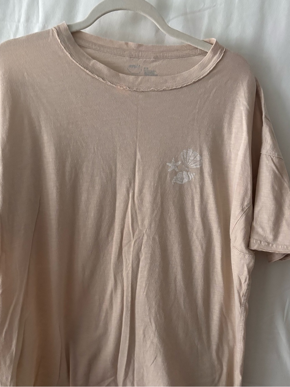 aerie Pale Blush Short Sleeve Tee with Subtle Graphic